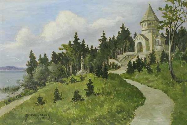 Anton Genberg Votivkapelle in Berg am Starnberger Germany oil painting art